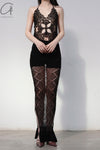 RUI hollow knitted half skirt RSS23KN13 ONYX black